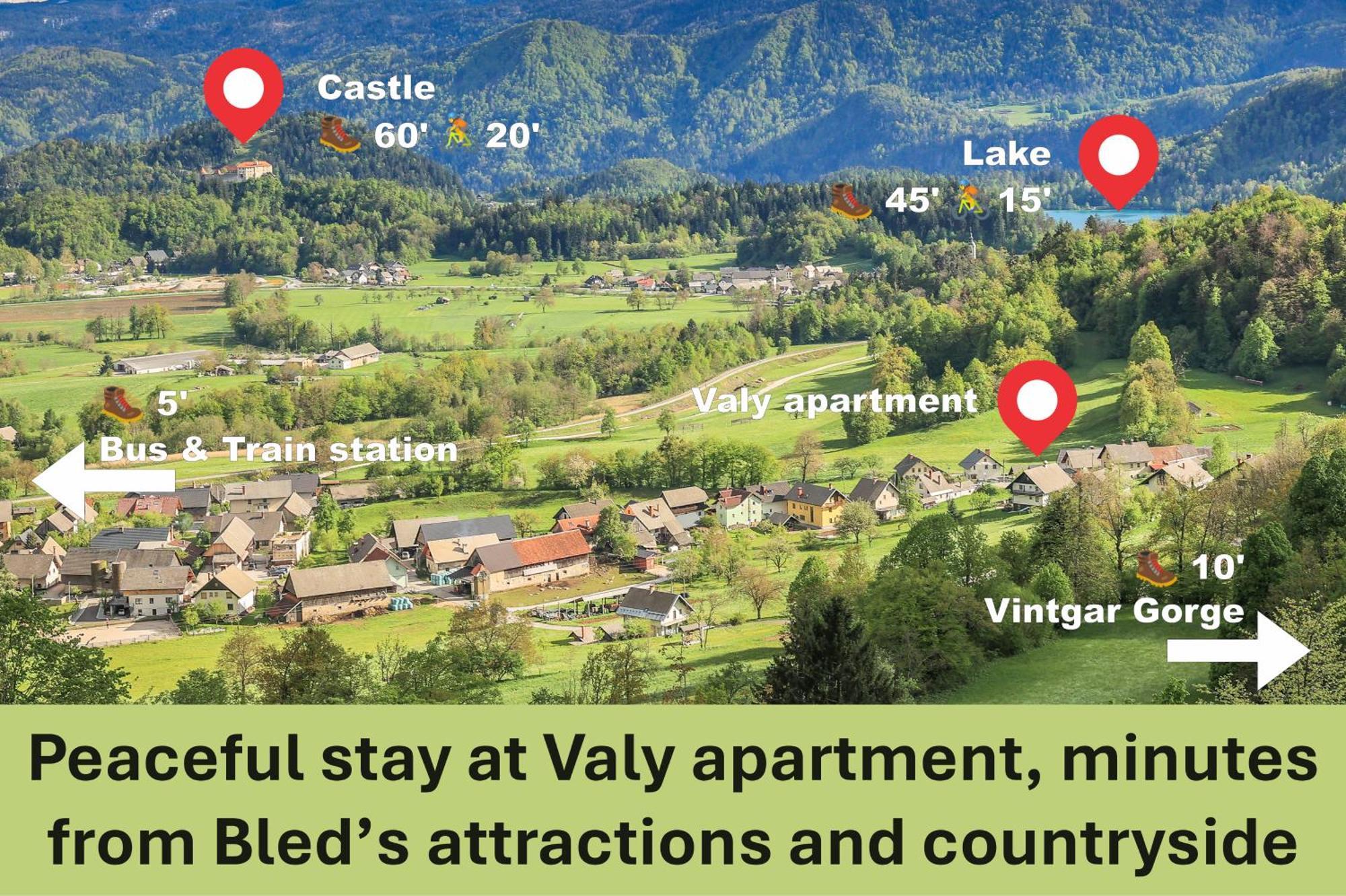 Apartment Valy - Free Bikes, Relaxing Terrace & Near ブレッド エクステリア 写真